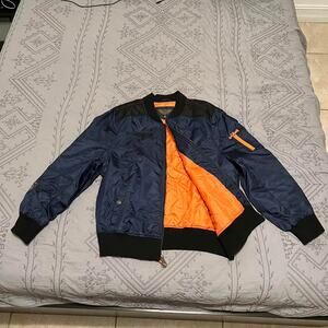 Urban Republic Navy Blue Bombers Jacket Large